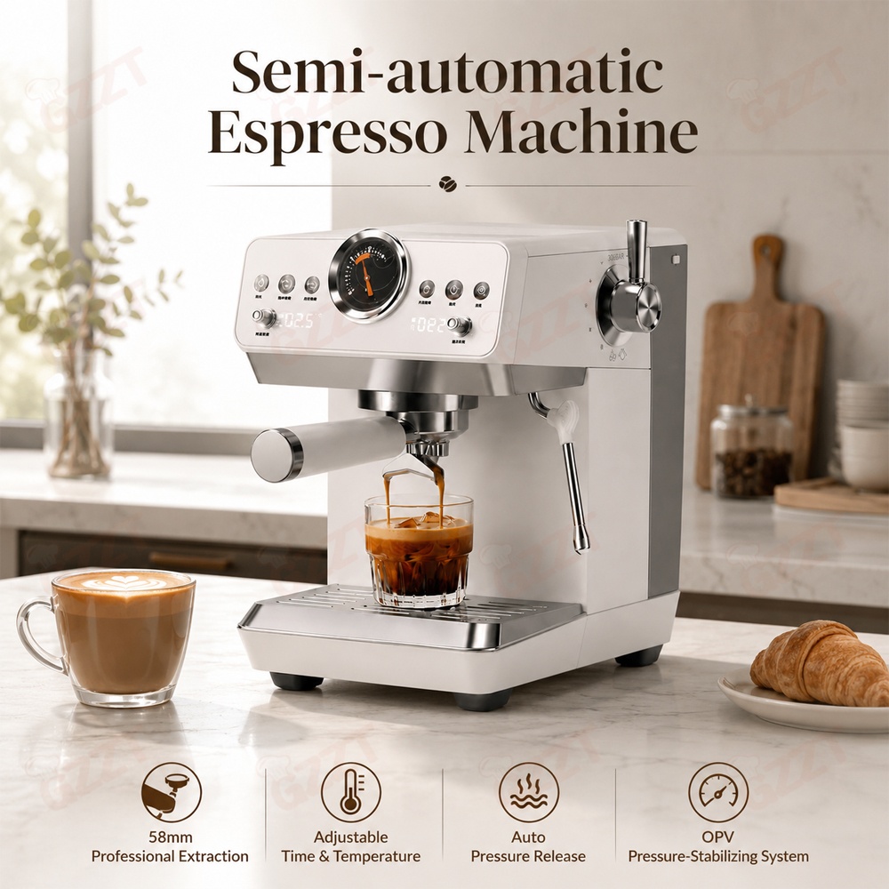 Pocket Coffee Maker - GZZT CM2250 Semi-Auto Espresso Coffee Machine