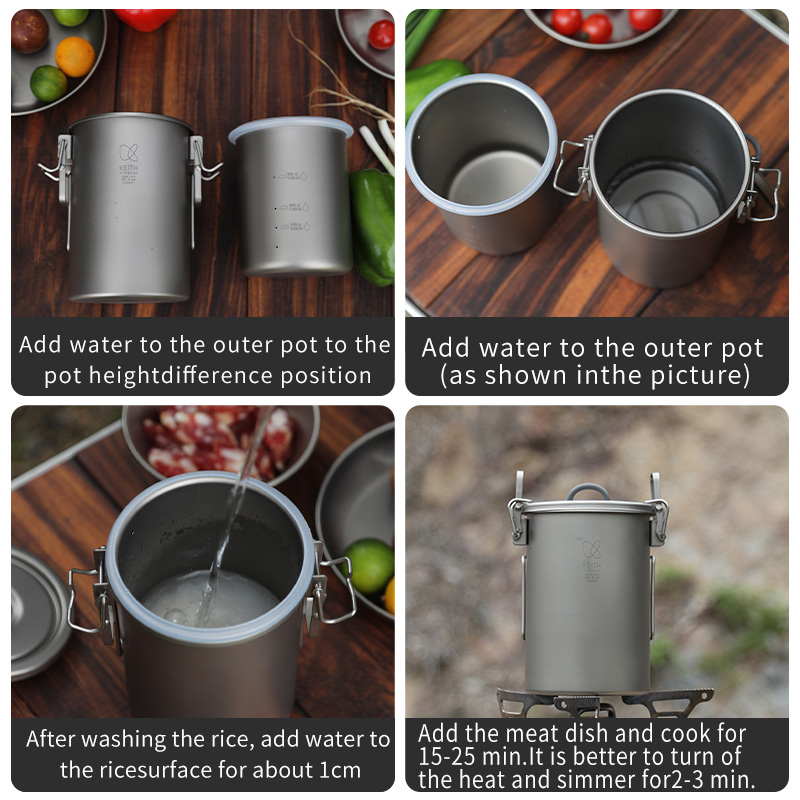 KEITH Pure Titanium Rice Cooke - Camping Cooking Can 评论和价格