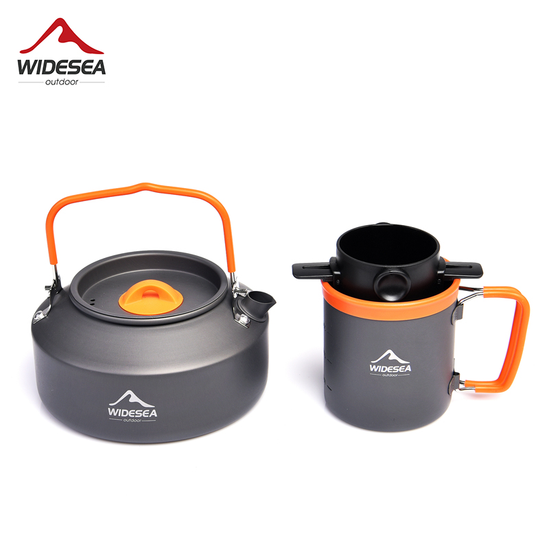 Widesea Camping Coffee Cookwar - Camping Cooking Set With Kettle 评论和价格