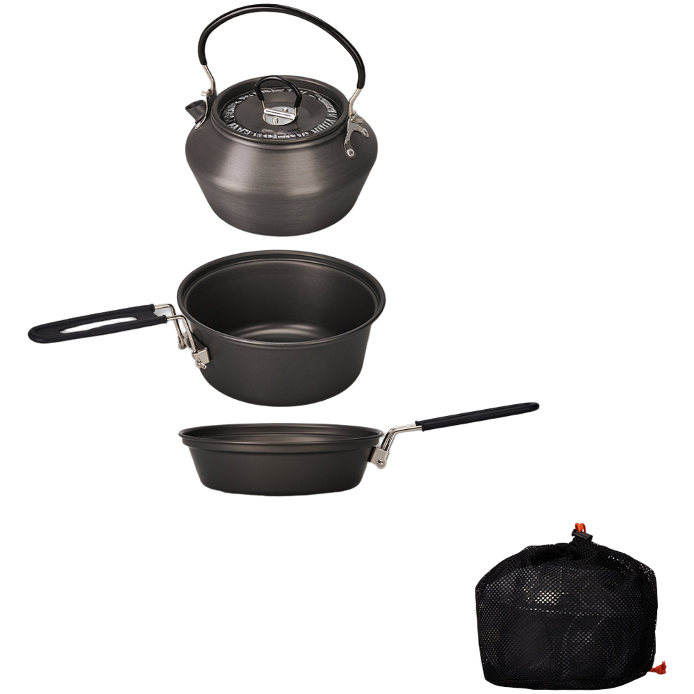 Lightweight Aluminum Alloy Cam - Camping Cooking Set With Kettle 评论和价格