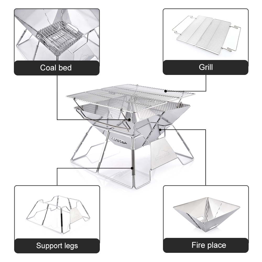 Widesea Windproof Wood-Burning - Camping Cooking Grate 评论和价格