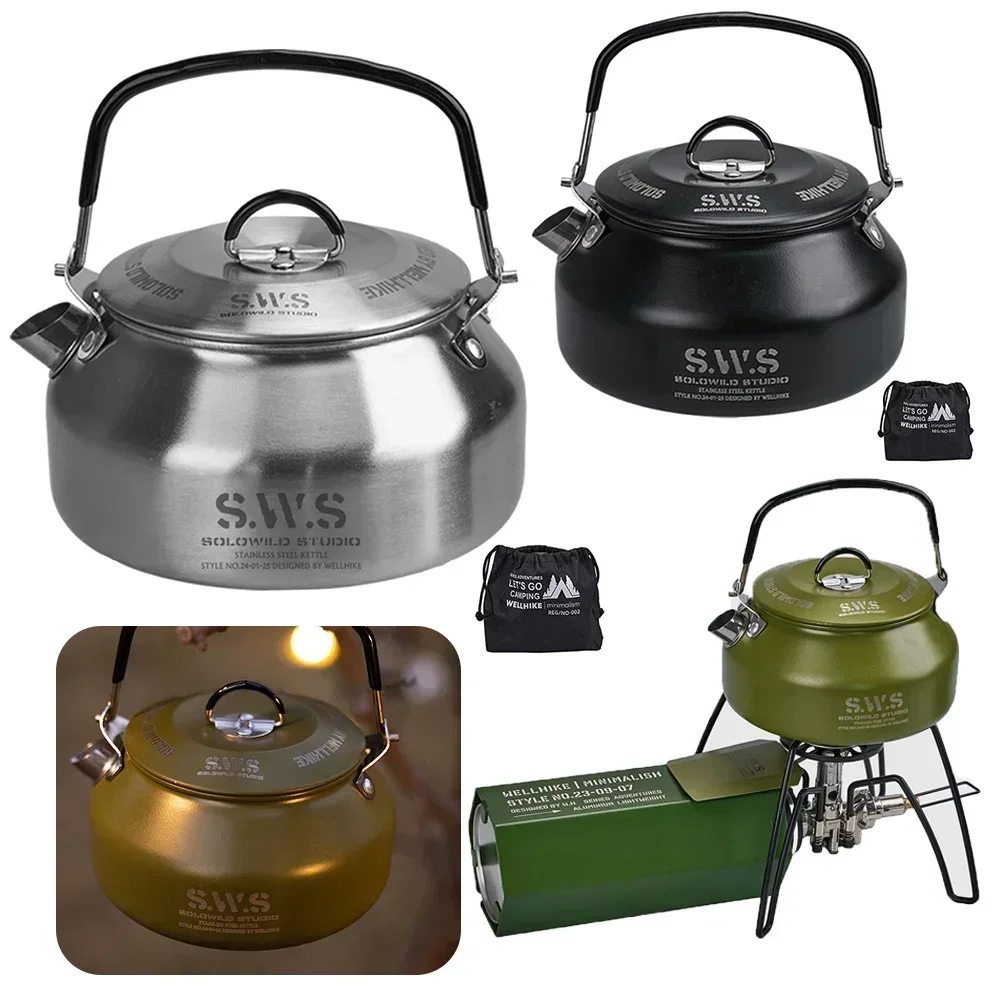 Stainless Steel Kettle 0.8L Po - Camping Cooking Pot Stainless Steel 评论和价格