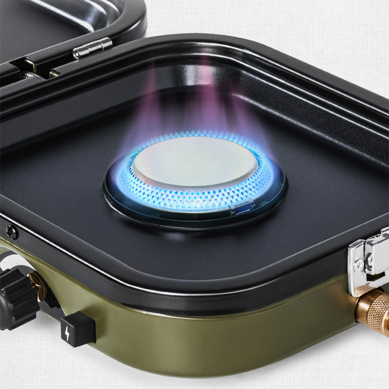 Folding Double Fire Gas Stove  - Camping Double Cooking Stove 评论和价格