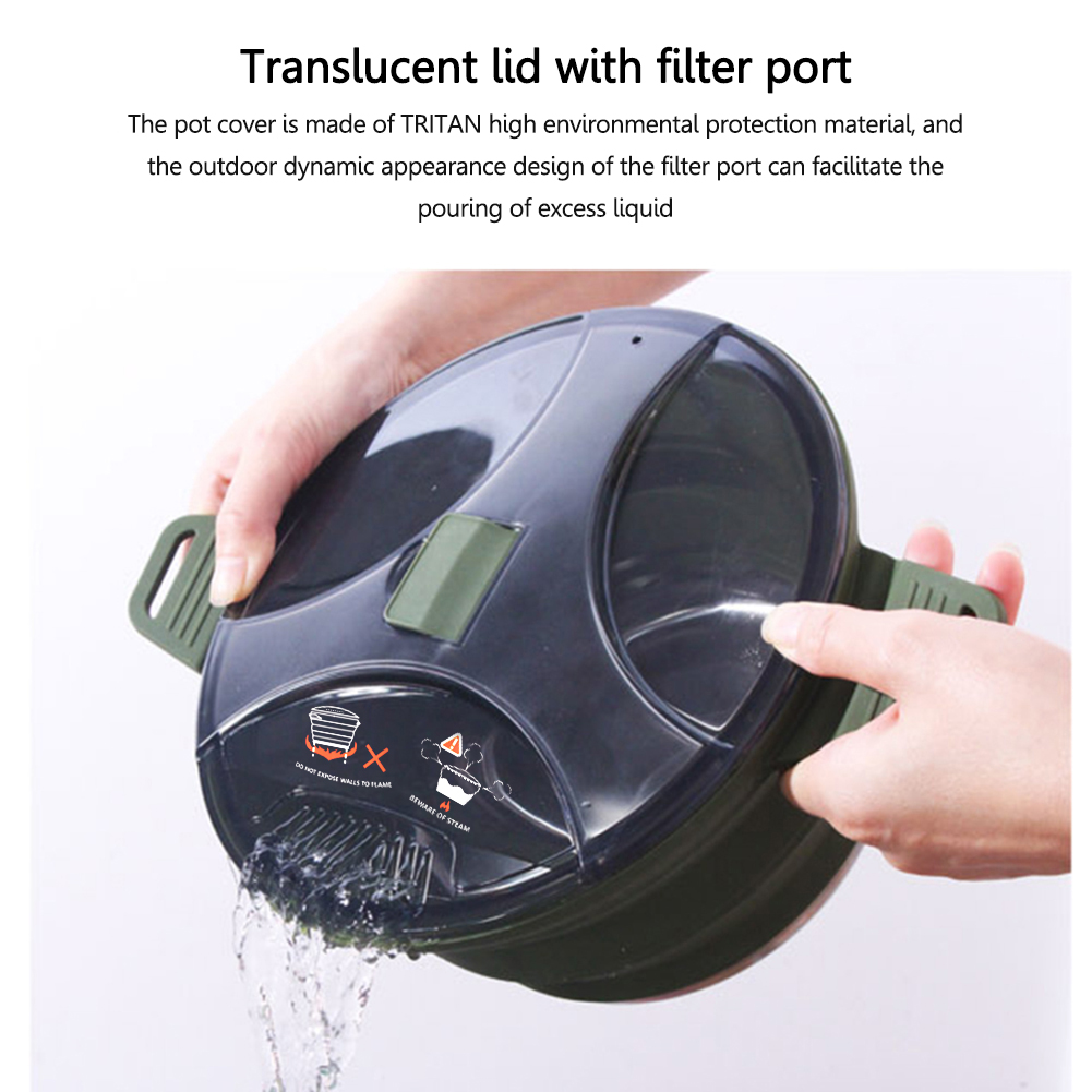 2.5L Silicone Folding Kettle C - Camping Cooking Pot Stainless Steel 评论和价格