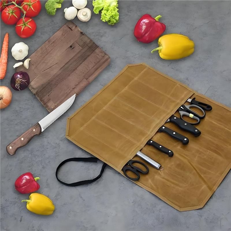 Waxed Canvas Chef Knife Roll M - Camping Cooking Bag 评论和价格
