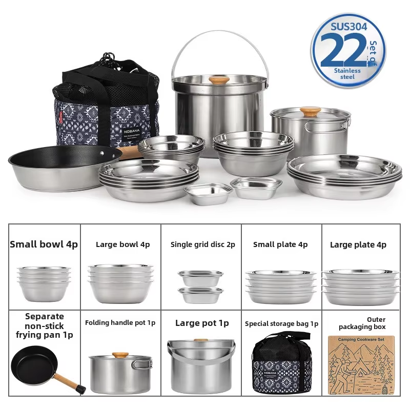 NOBANA Newest Outdoor Stainles - Camping Cooking Pot Stainless Steel 评论和价格