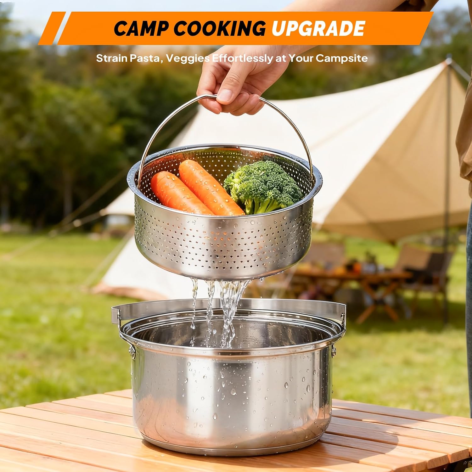 6pcs Cookware Set, 304 Stainle - Camping Cooking Set With Kettle 评论和价格