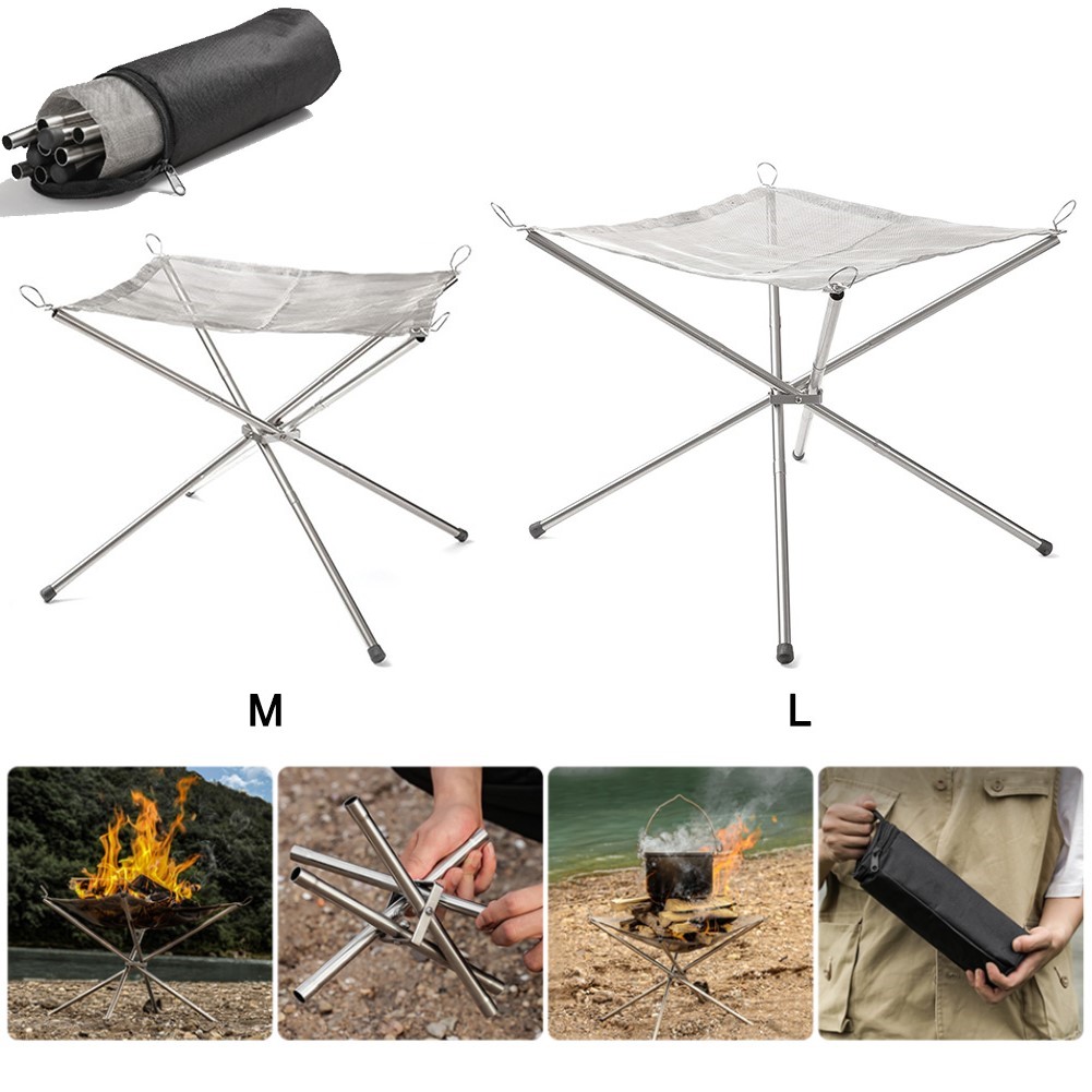 Portable Camping Fire Pit Gril - Camping Cooking Grate 评论和价格
