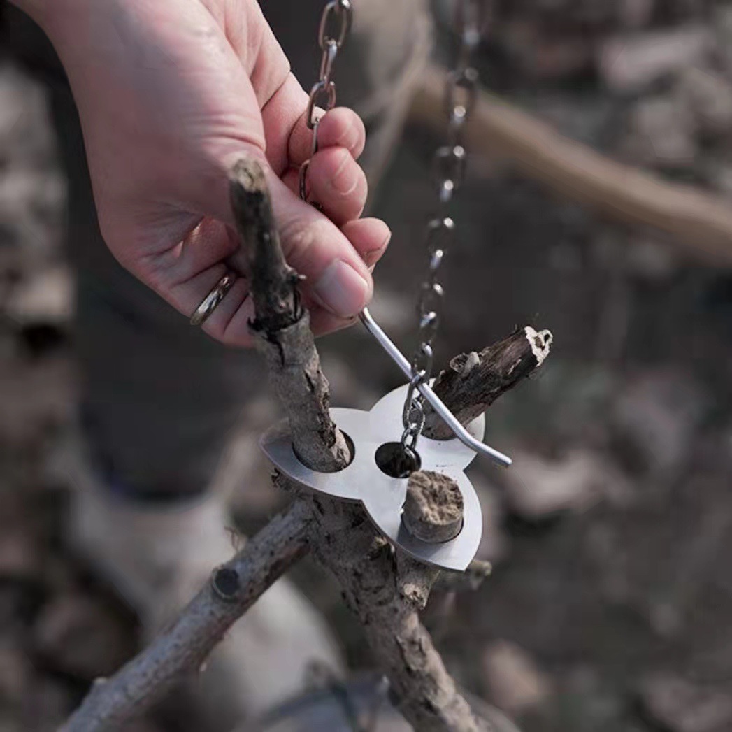 Stainless Steel Camping Tripod - Camping Cooking Pot Stainless Steel 评论和价格