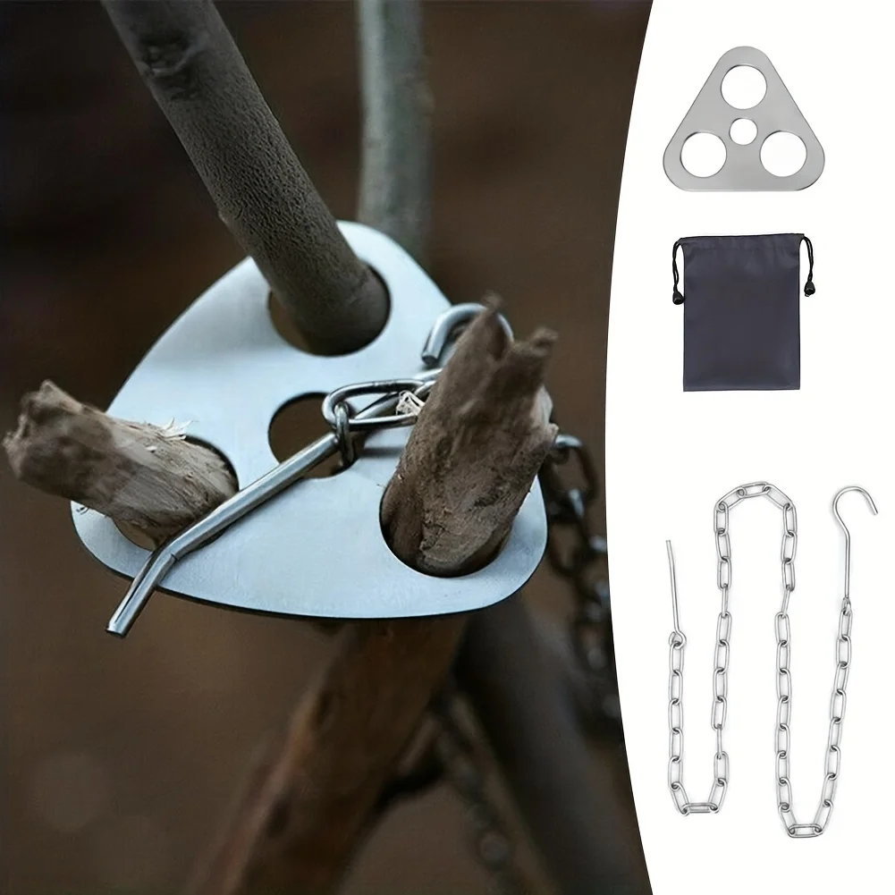 Outdoor BBQ Tripod Portable De - Camping Cooking Pot Stainless Steel 评论和价格