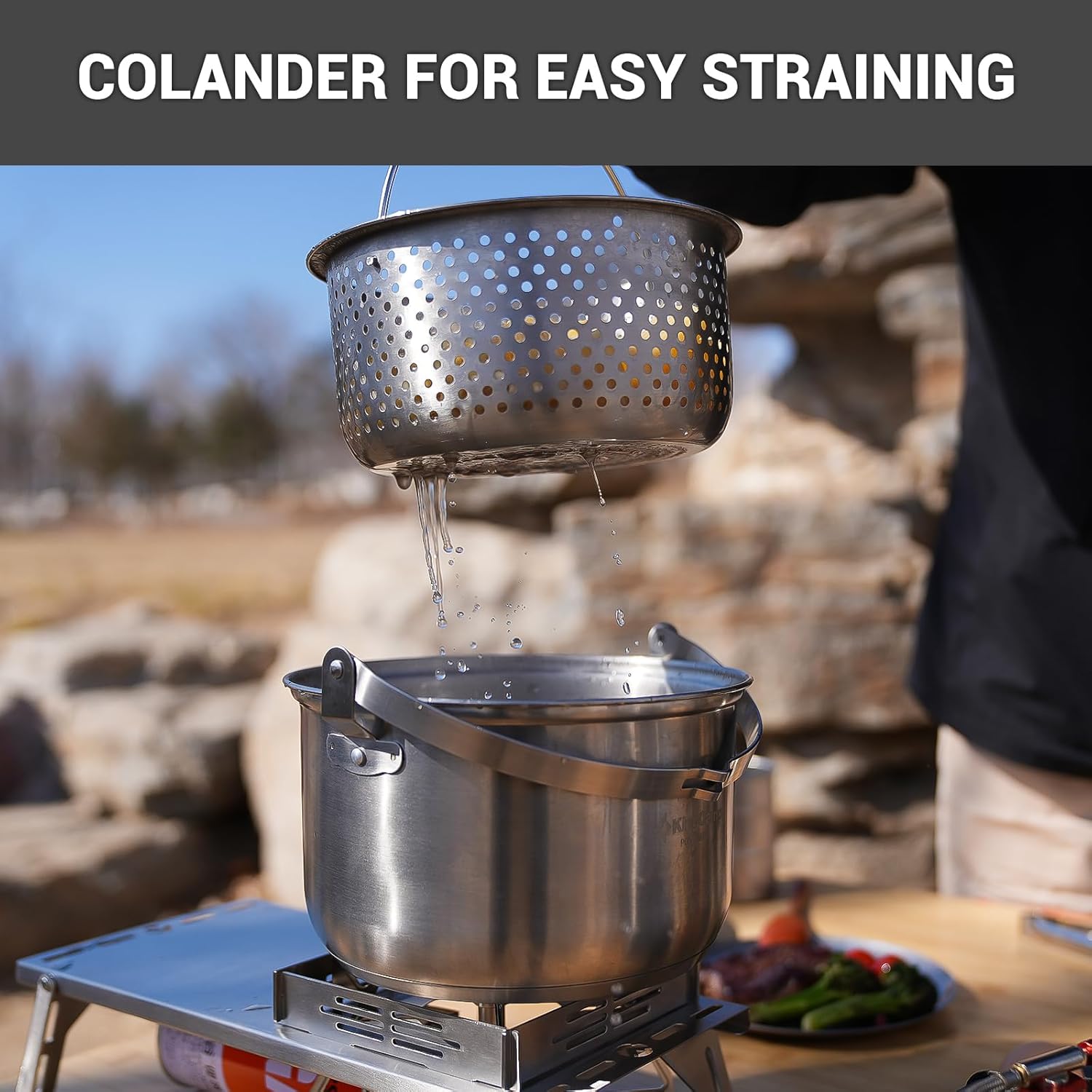 304 Stainless Steel Camping Co - Camping Cooking Set With Kettle 评论和价格