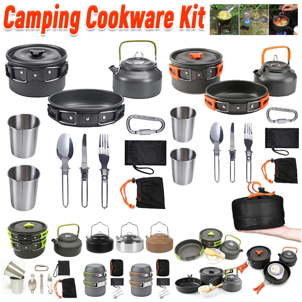 Camping Cookware Kit Kettle Po - Camping Cooking Pot Stainless Steel 评论和价格