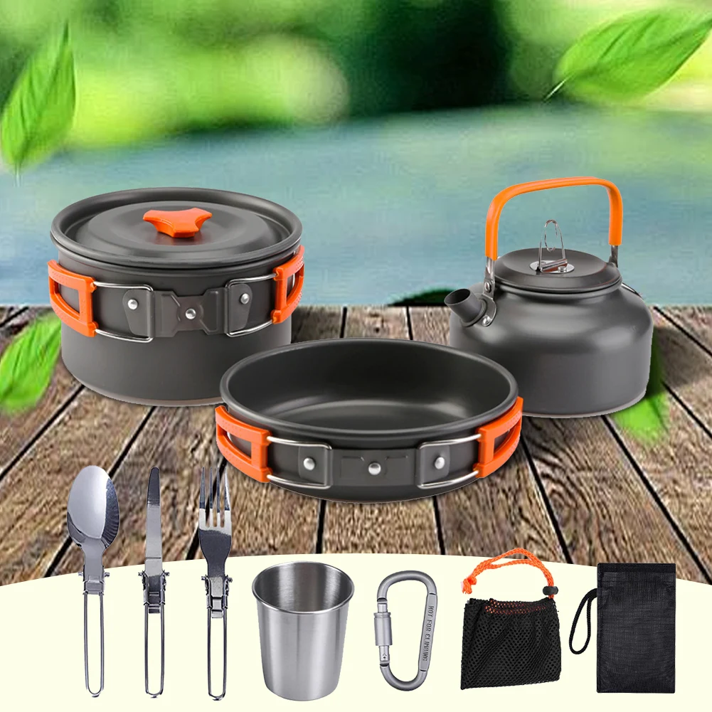 Camping Cookware Kit Kettle Po - Camping Cooking Pot Stainless Steel 评论和价格
