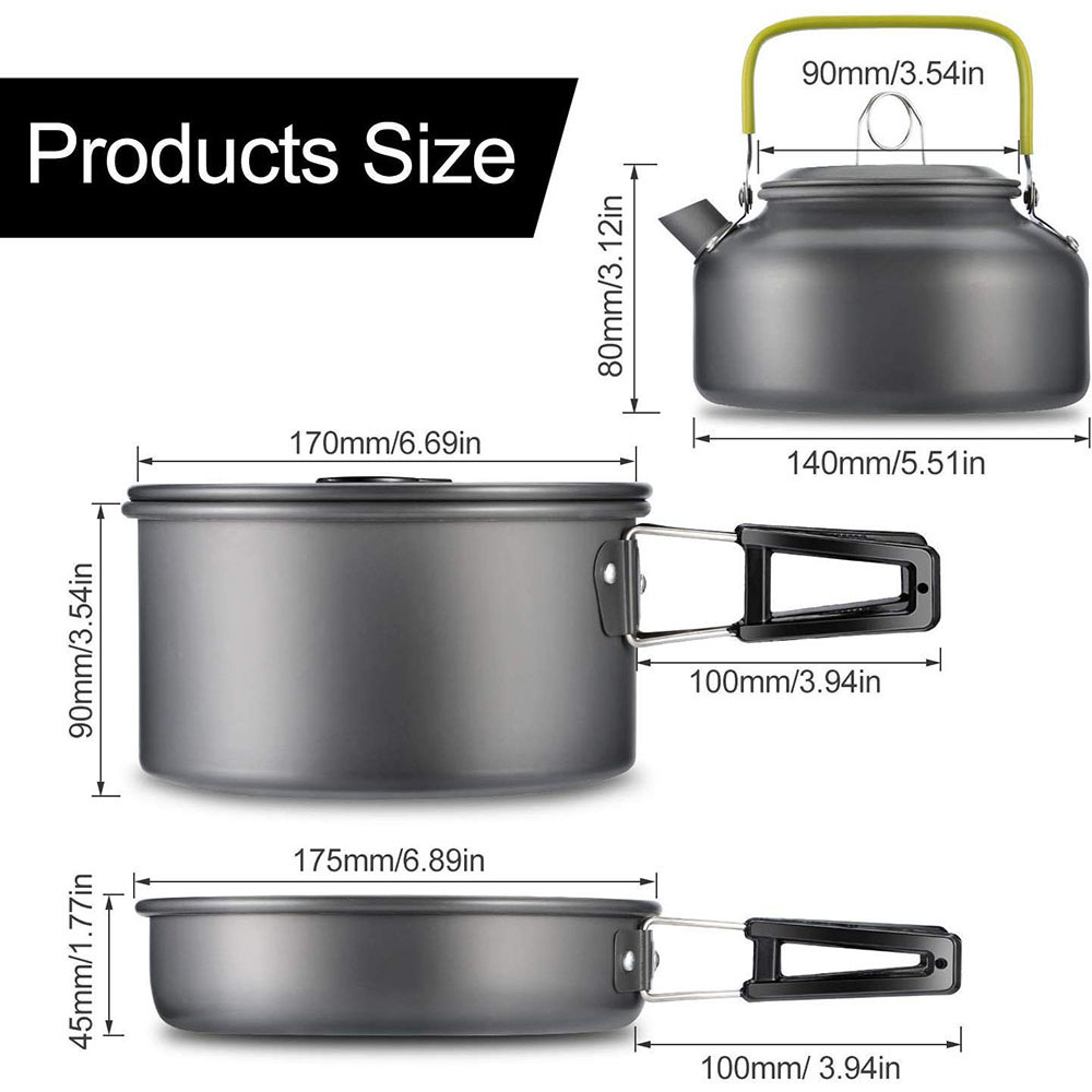 Outdoor Camping Cookware Set M - Camping Cooking Pot Stainless Steel 评论和价格
