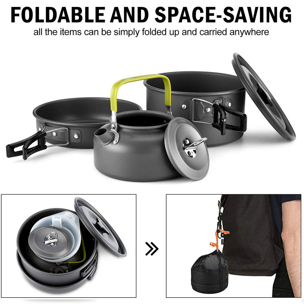 Outdoor Camping Cookware Set M - Camping Cooking Pot Stainless Steel 评论和价格