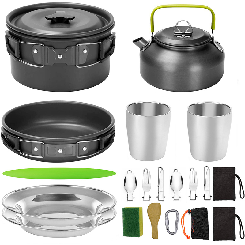 1 Set Outdoor Pot Pan Camping  - Camping Cooking Set With Kettle 评论和价格
