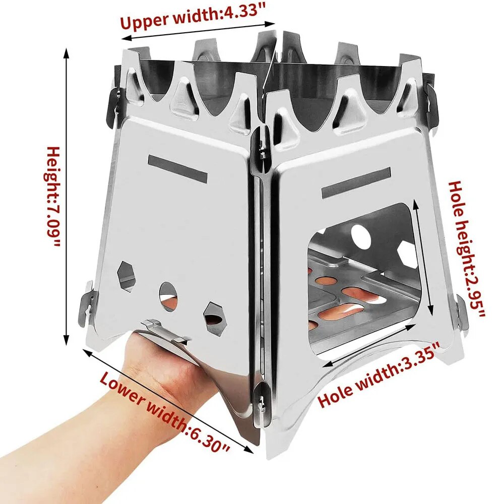 Portable Camping Wood Stove wi - Camping Cooking Grate 评论和价格