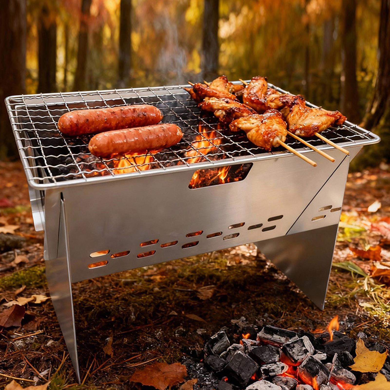 Foldable Portable Charcoal Gri - Camping Cooking Fire Pit 评论和价格
